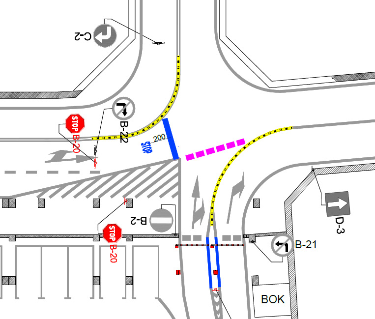 Projekt organizacji ruchu na parkingu podziemnym przy NFM we Wrocławiu